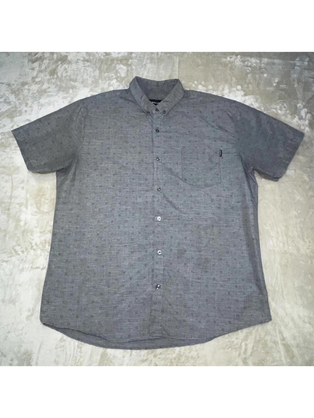 Molokai Surf Co Shirt Mens XL Gray Short Sleeve Button Down Casual Shirt